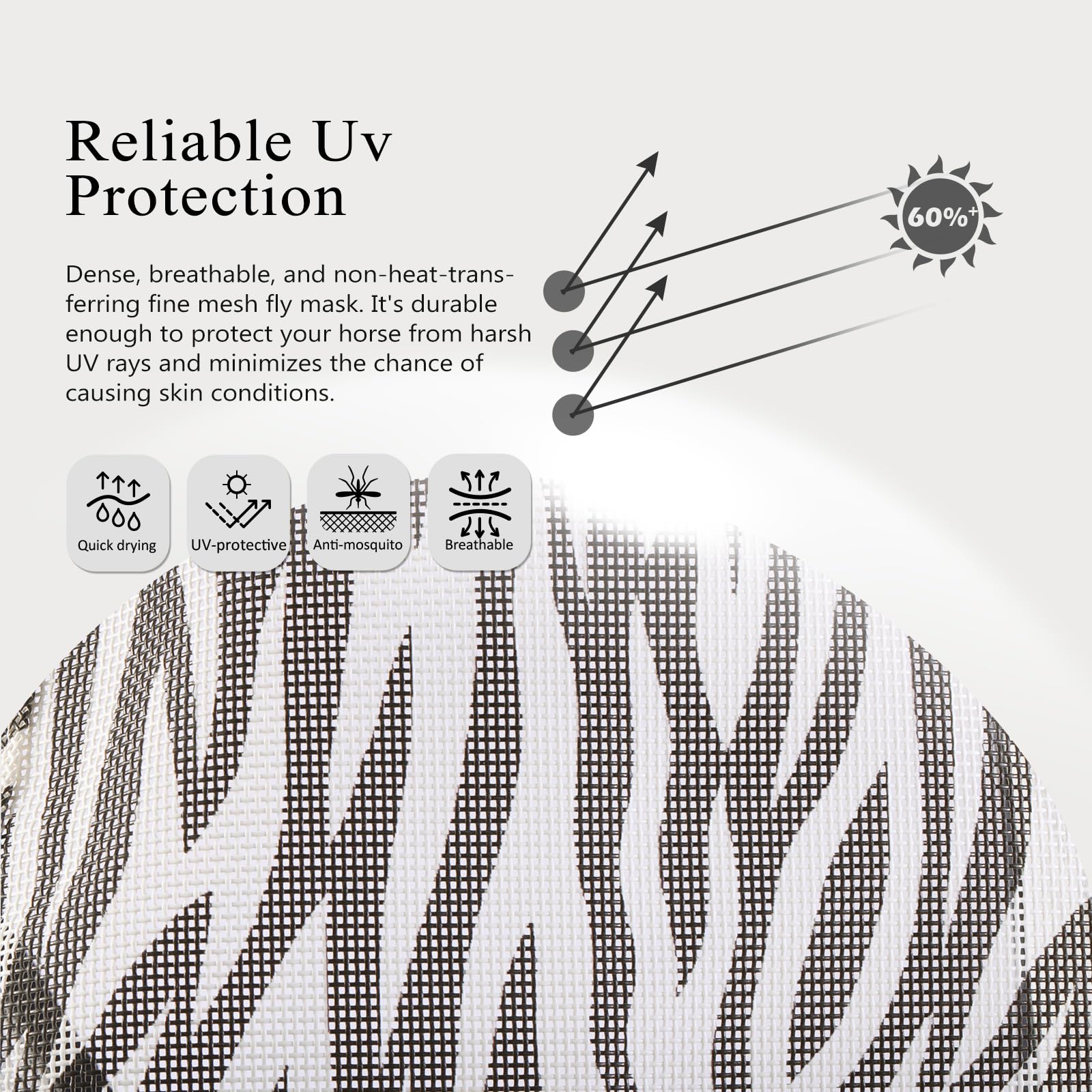 Harrison Howard All Round Mesh Horse Fly Mask UV Protective with Fleece Padded Edging and Fun Prints Forelock Opening Design Mas